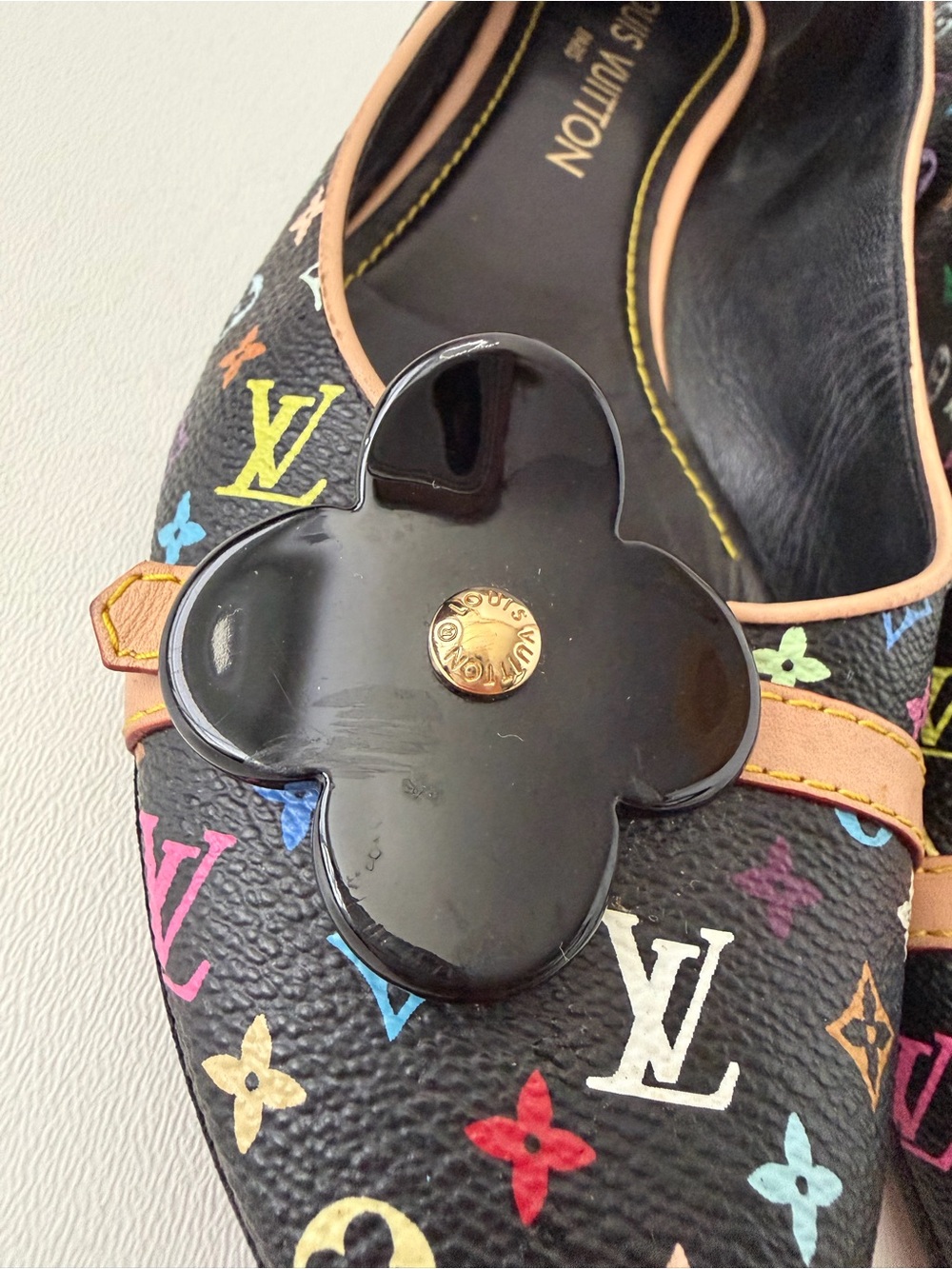 LOUIS VUITTON | Takashi Murakami Multicolor Ballet Flats Black Monogram EU 38.5 - Picture 7 of 14